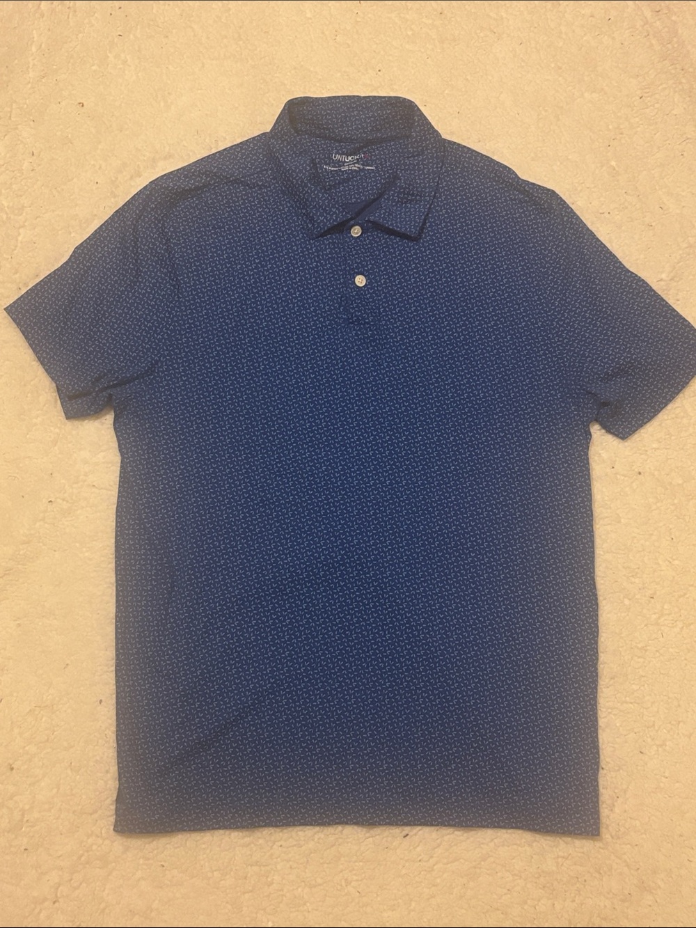 UNTUCKit Navy Micro-Pattern Polo